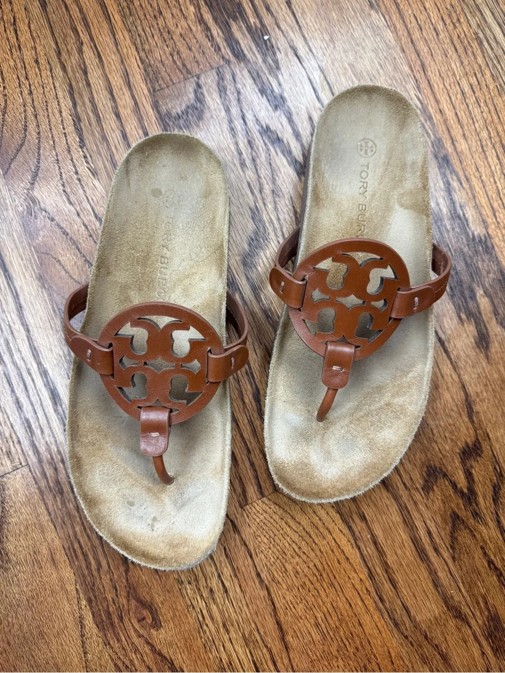 Tory Burch Miller Cloud Thong Sandals Brown Women’s 9